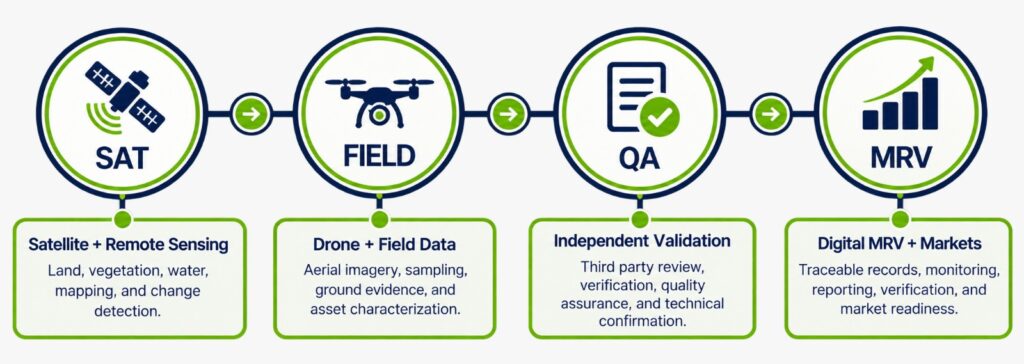 Technology Integration – SAT, Field, QA, MRV